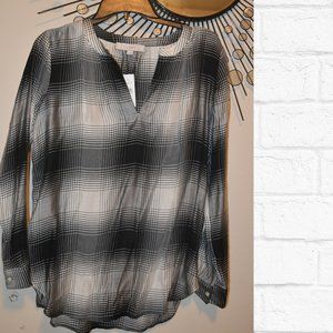 Loft black & beige long sleeve blend top